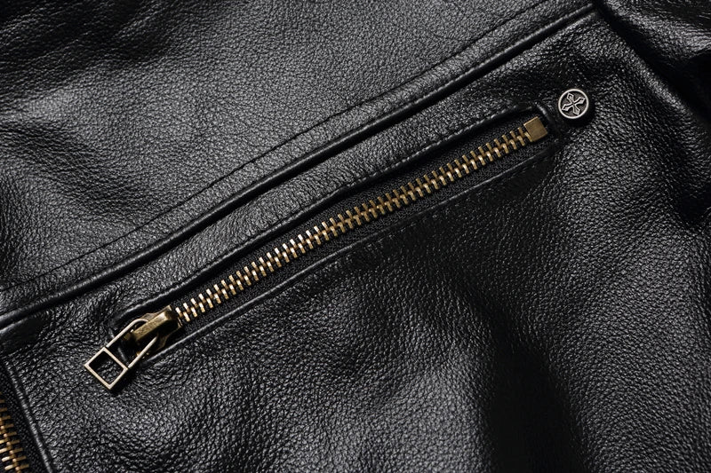 Motorcycle Leather Jacket (100% Natural Cowhide)