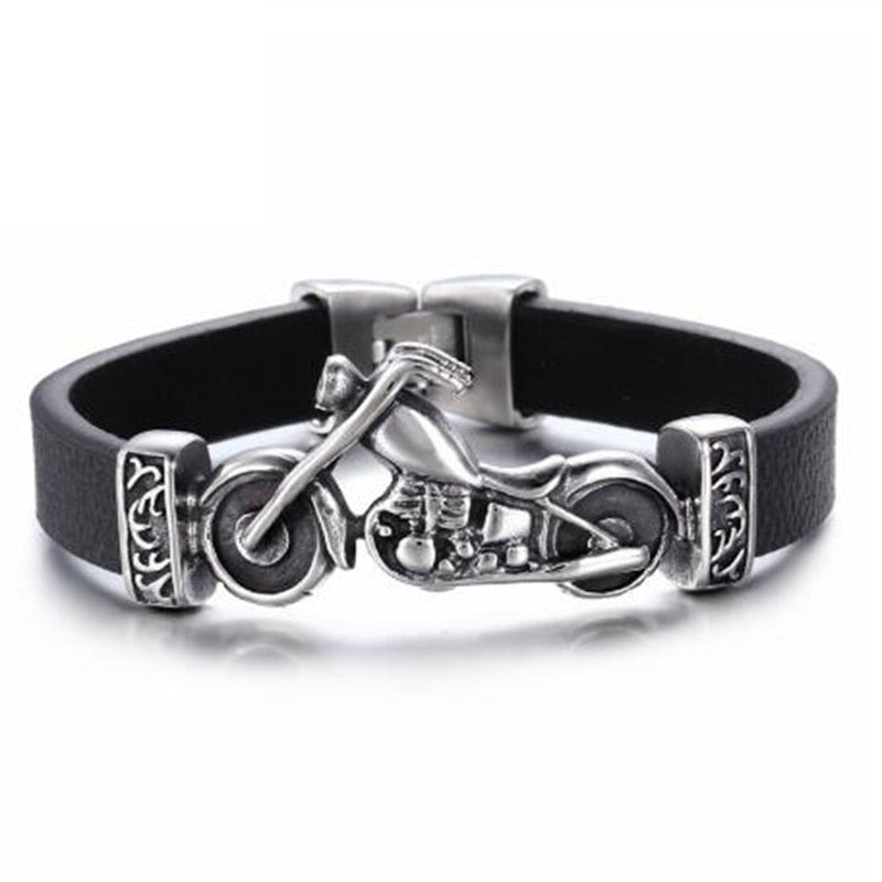 Motorcycle Leather Bracelet