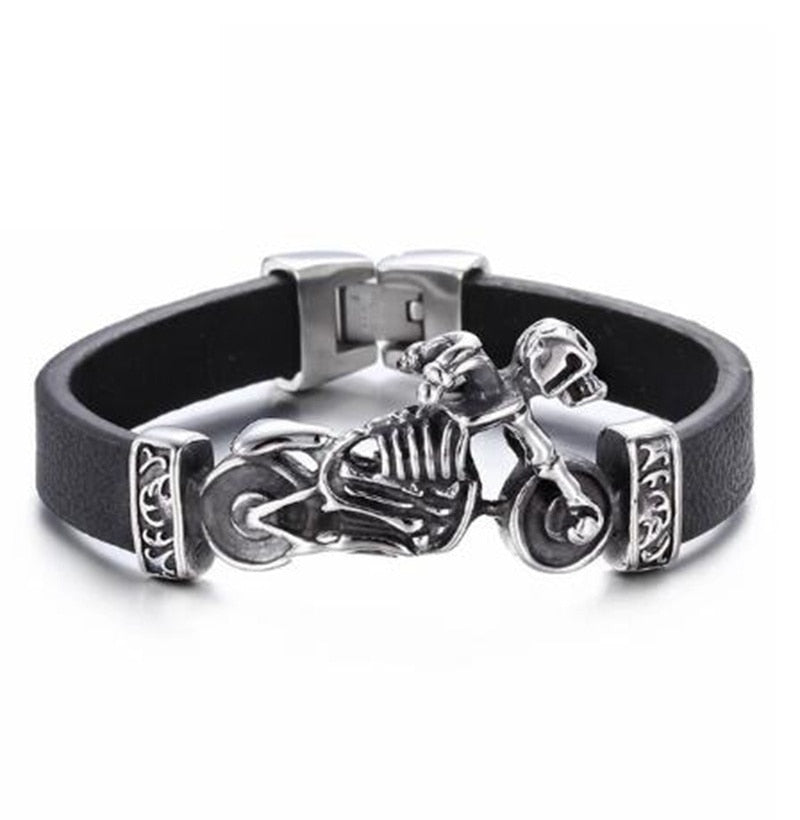 Motorcycle Leather Bracelet