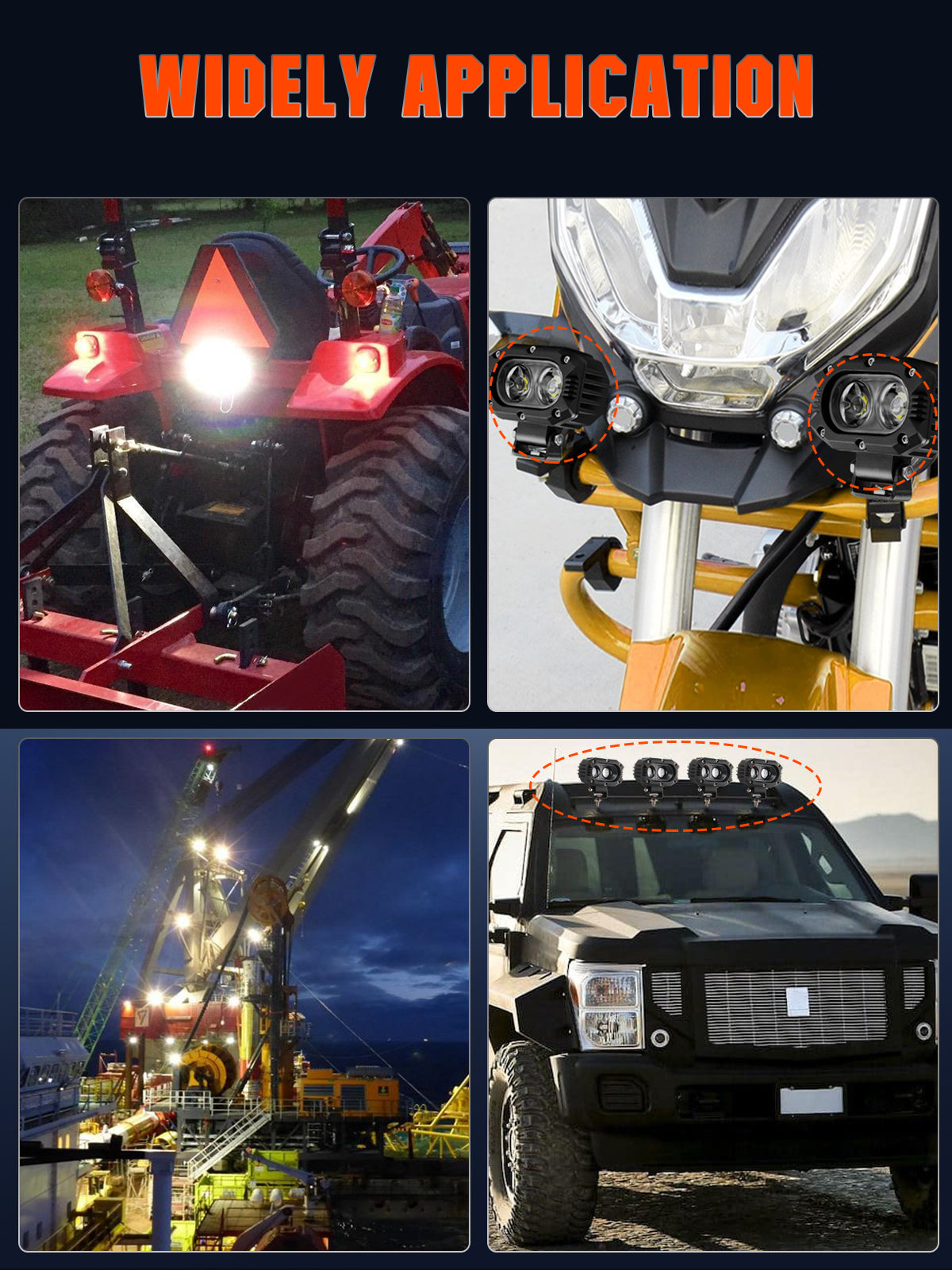 HAOLIDE-LED Driving Motorcycle Lights