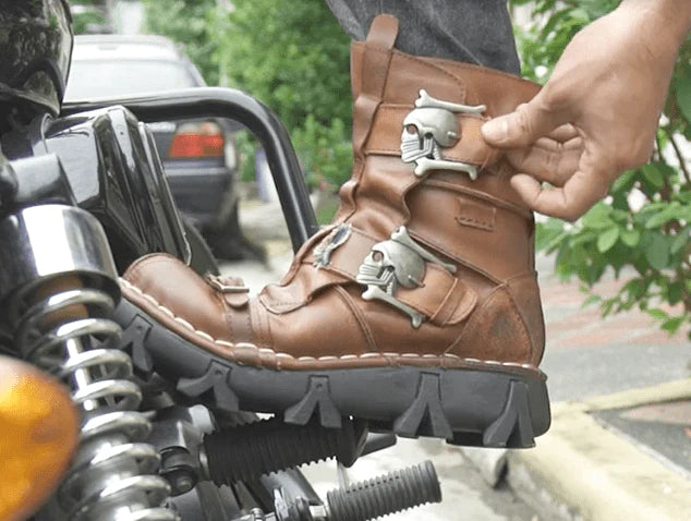 Skull hot sale biker boots