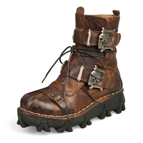 Handmade Skull Leather Boots