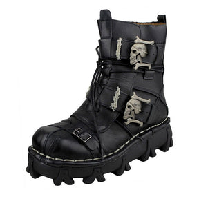 Handmade Skull Leather Boots