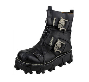 Handmade Skull Leather Boots