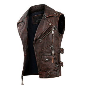Vintage Brown Motorcycle Vest