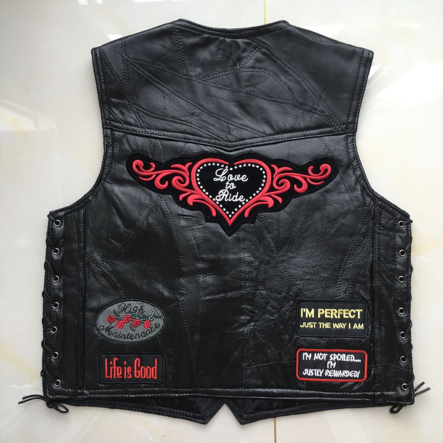 Motorcycle Vest (Real Leather)